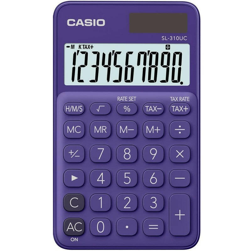 CALCULATRICE SIMPLE CASIO 10 CHIFFRES AVEC ETUIT - BLEU FONCE SL-310UC-PL.