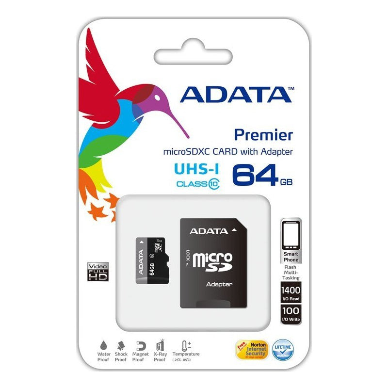 MEMOIRE MICRO SD 64GO CLASS 10+ADAPTATEUR