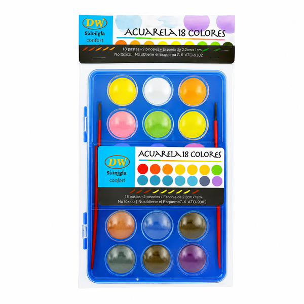 GOUACHE AQUARELLE DE 18 DIWEN