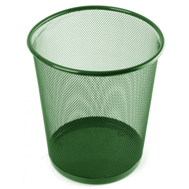 CORBEILLE A PAPIER METAL ROND VERT PASTEL