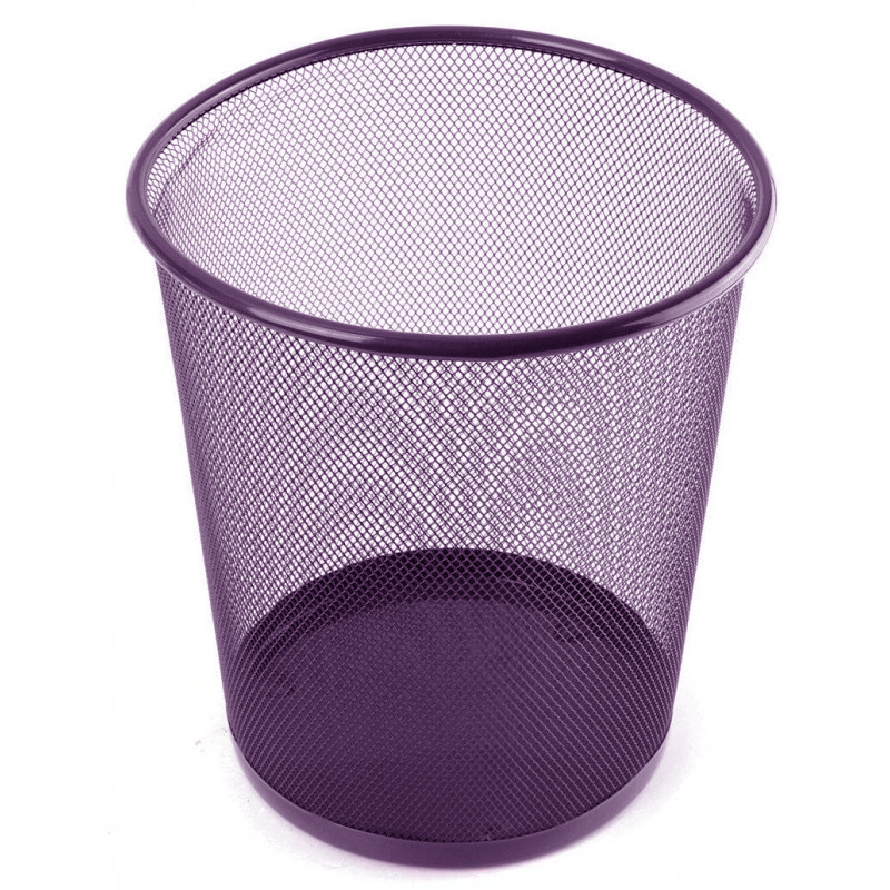 CORBEILLE A PAPIER METAL ROND VIOLET
