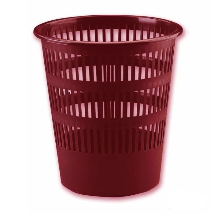 CORBEILLE A PAPIER PLASTIQUE BORDEAU REF 307-13