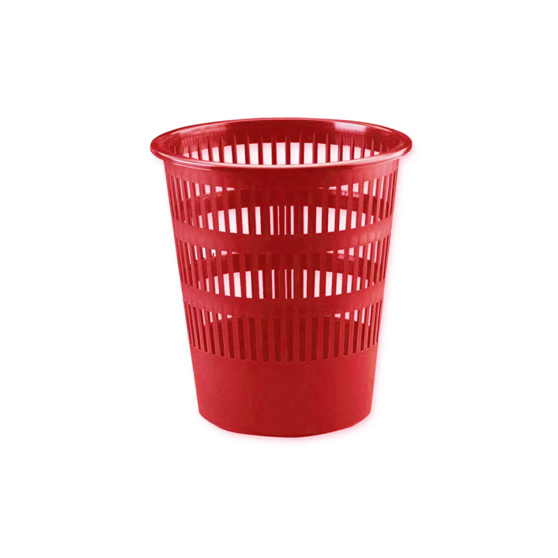 CORBEILLE A PAPIER PLASTIQUE ROUGE