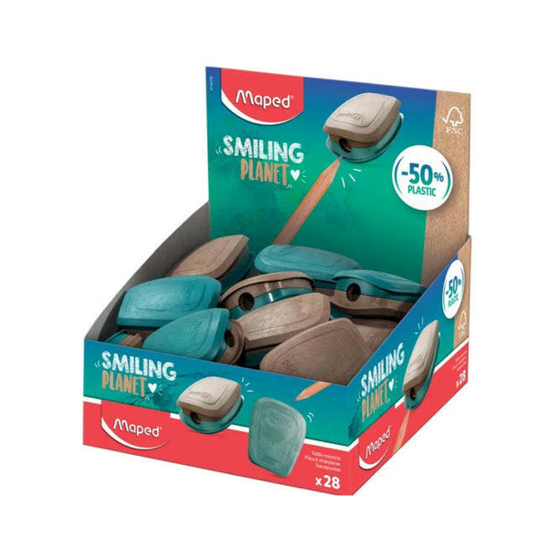 Maped - Taille-Crayons 2 Trous avec Réservoir - Smiling Plane.