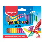 Maped - Crayon de Cire Color'Peps Wax, Étui Carton de 18.