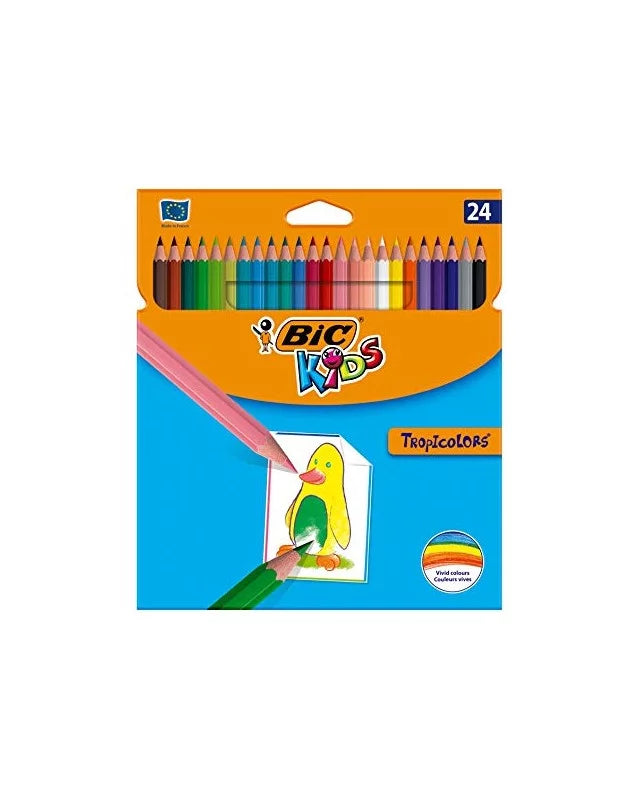 BIC - Crayons de Couleur Tropicolors - Pochette de 24.
