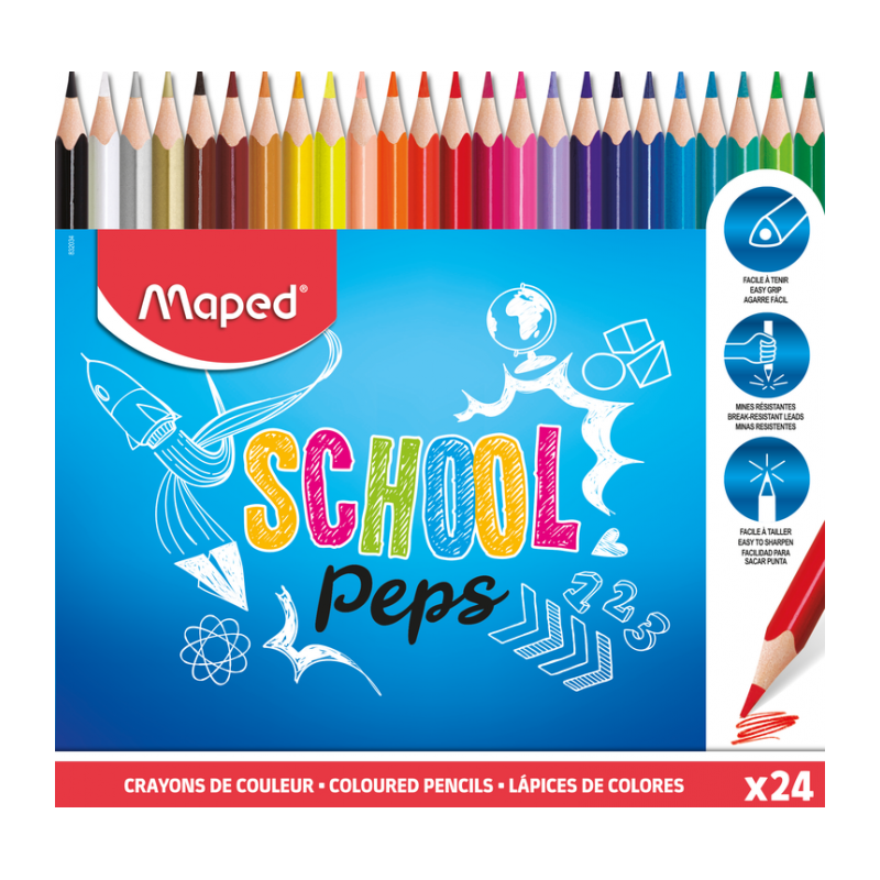 Maped - Crayon Couleur 24/18 School'Peps