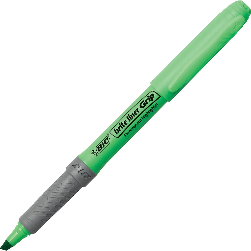 Marqueur Fluorescent Bic Brite Liner Grip Vert.