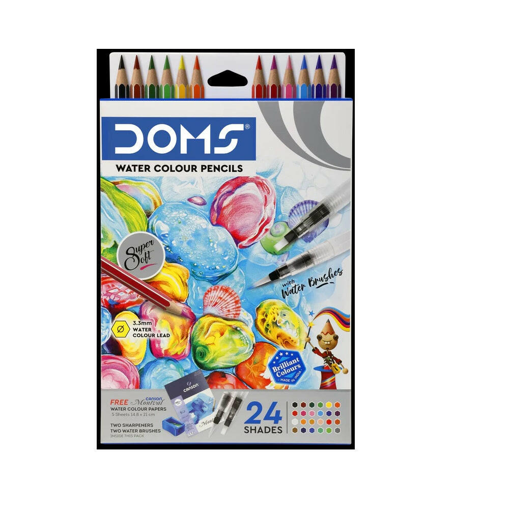 CRAYONS DE COULEURS WATER COLOUR PENCILS DOMS 24/18 REF 8677.