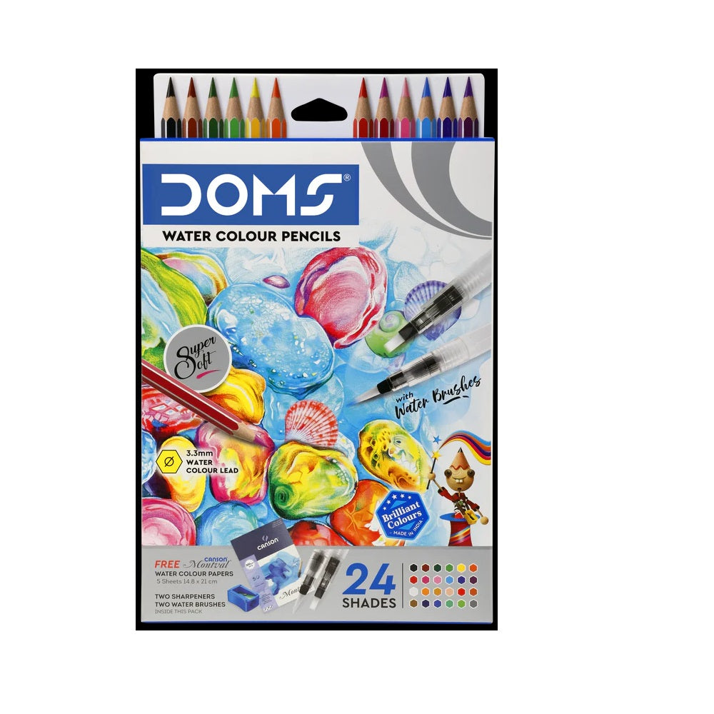 CRAYONS DE COULEURS WATER COLOUR PENCILS DOMS 24/18 REF 8677