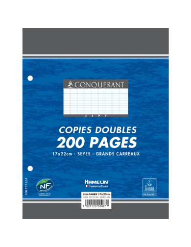 DOUBLE FEUILLE CONQUERANT 200P PM  PERF.