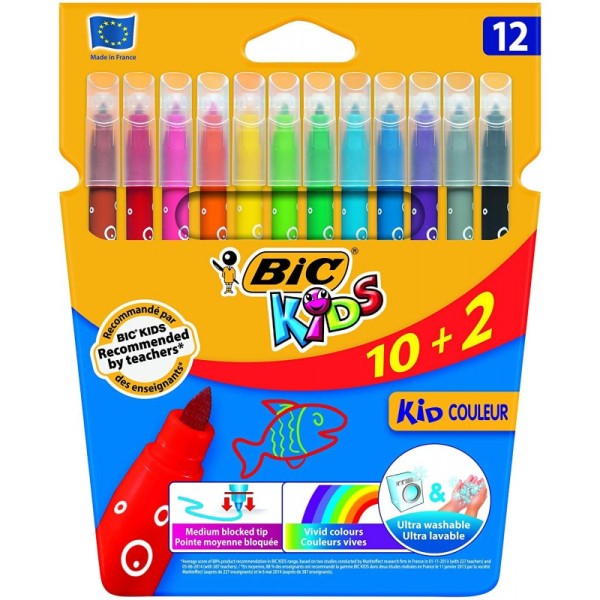 BIC - Feutres Kid Couleur - Lot de 12