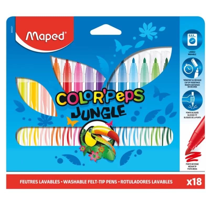 Maped - Feutres Lavables Color'Peps Jungle 18pcs