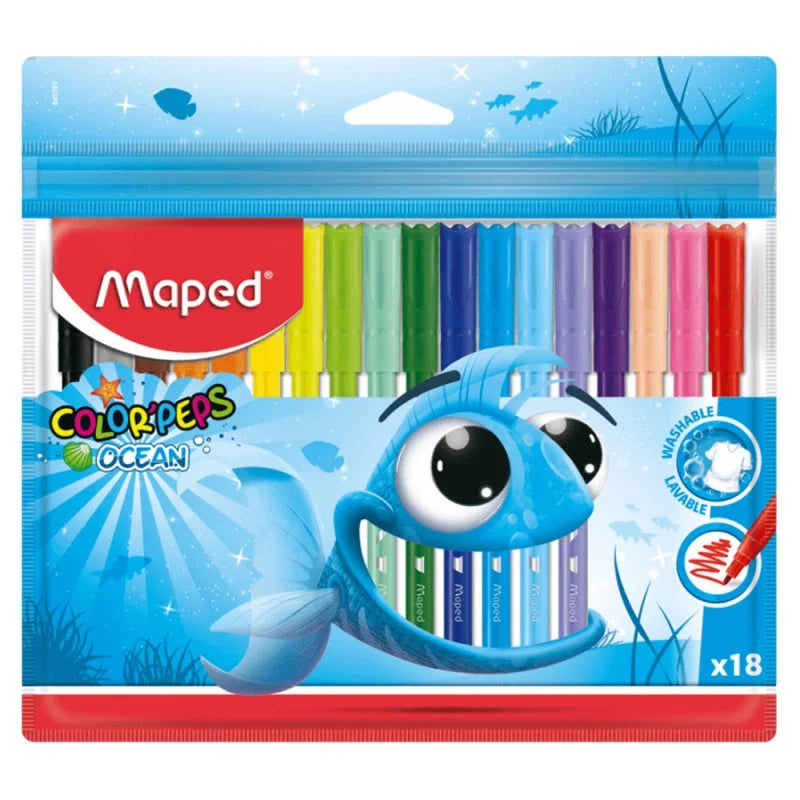 Maped - Feutres Lavables Color'Peps Ocean 18pcs