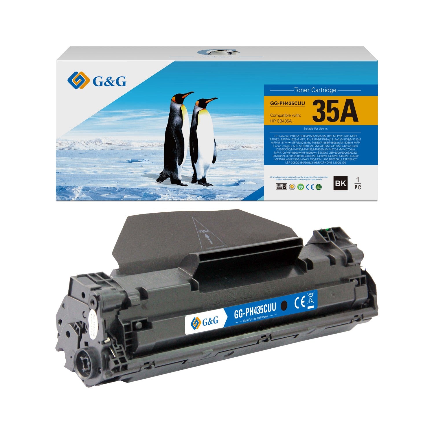 Toner HP 35A CB435A – Noir Compatible G&amp;G