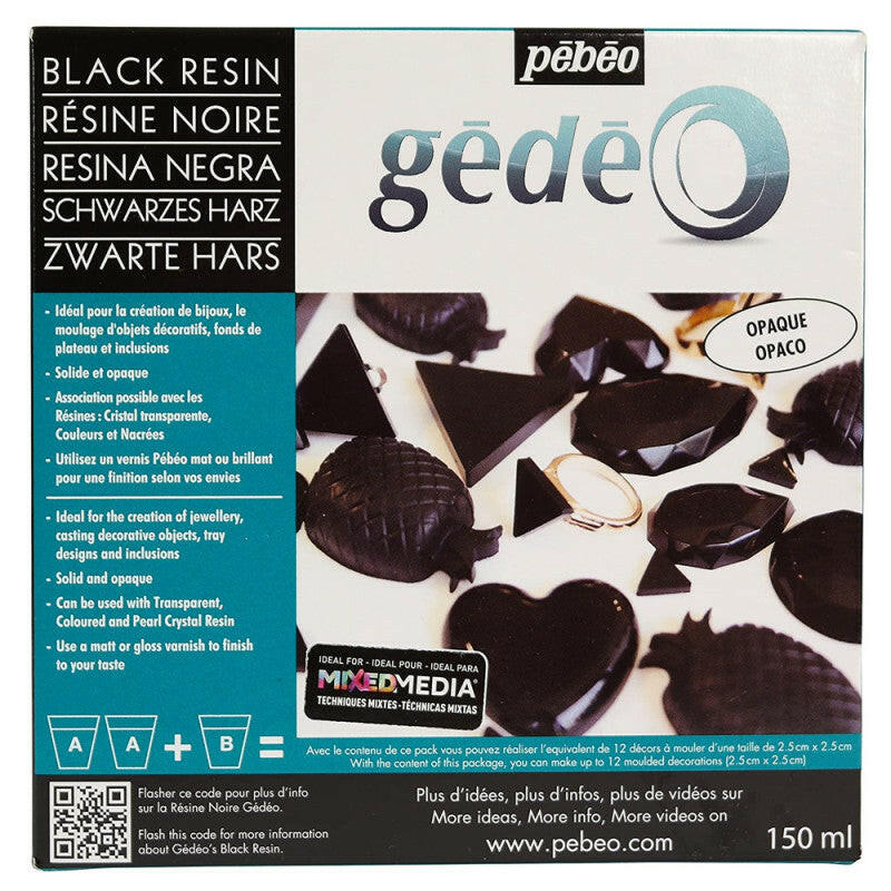 Gédéo Kit Résine Couleur Noir 150 ml - Pébéo.