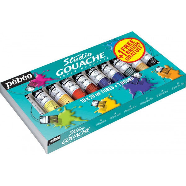 GOUACH.STUD PACK 10T20ML+1PINC