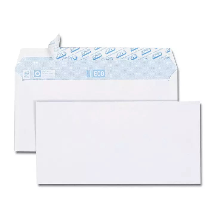 Lot de 500 enveloppes blanches 110x220 mm.