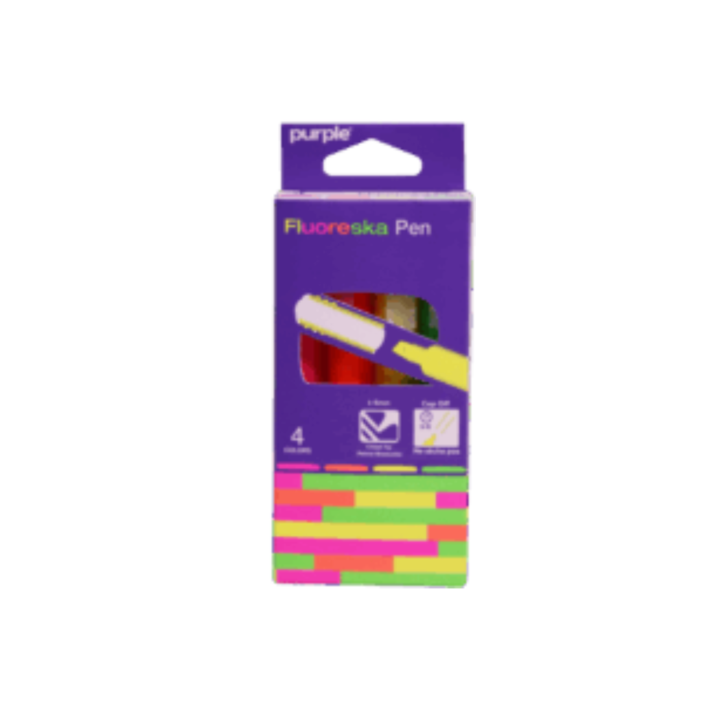 Étui de 4 Surligneurs Fluoreska Pen