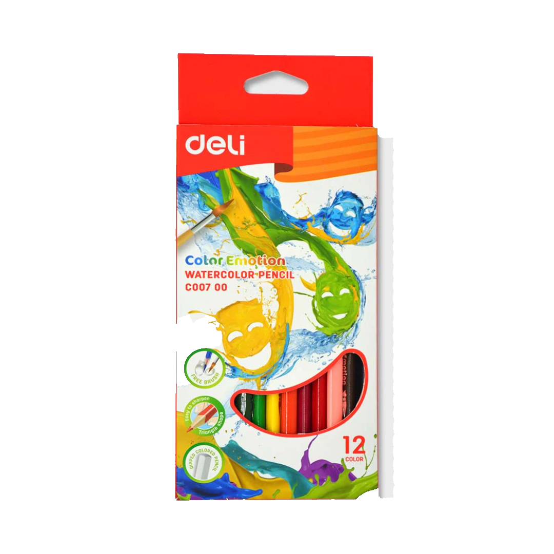 Crayons de Couleur Aquarelle Deli – 12/18