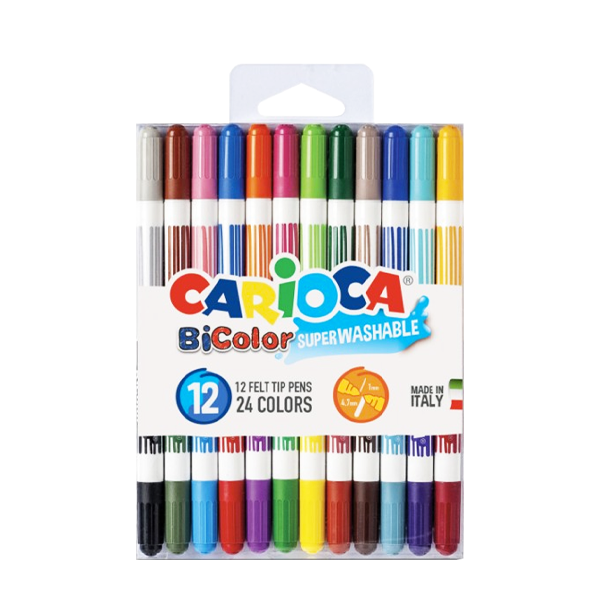 CARIOCA FEUTRES BICOLOR BLISTER DE 12