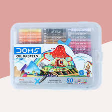 CRAYONS PASTEL A HUILE 50CLR BOITE PLASTIQUE DOMS.