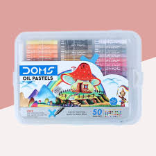 CRAYONS PASTEL A HUILE 50CLR BOITE PLASTIQUE DOMS