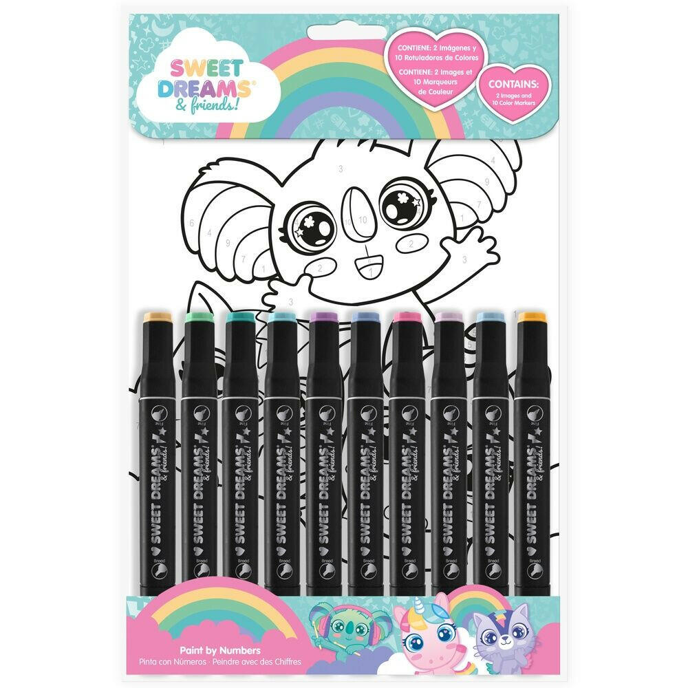 Peinture par Numéros avec 10 Feutres Double Sens.