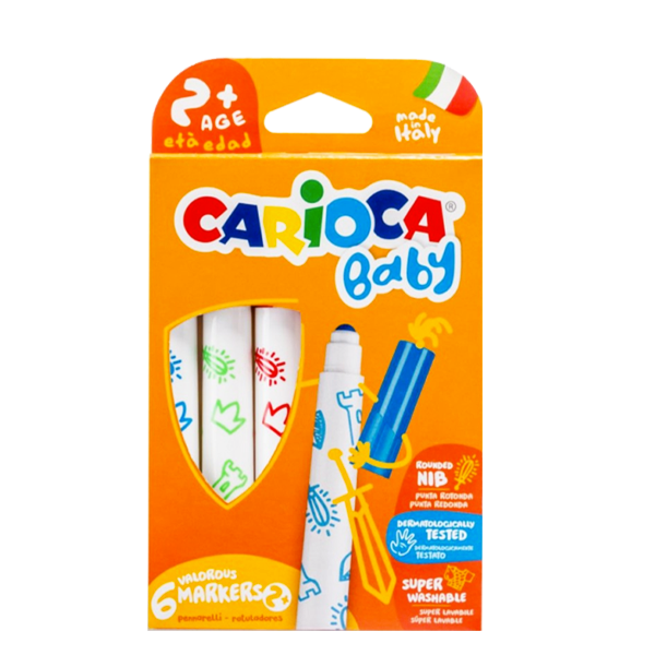 Feutres Baby Dés 2 ans 6 pièces - Carioca.