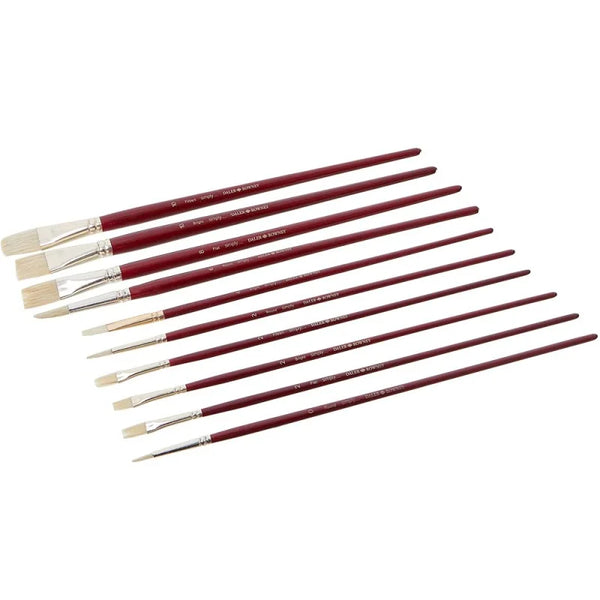 Kit 10 Pinceaux Oil Soies Beaux Blancs - Daler Rowney