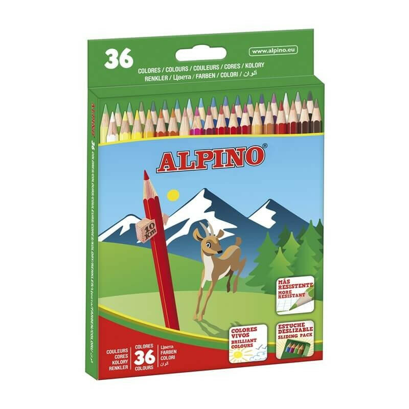 BOITE DE 36 CRAYONS DE COULEUR AL010600.