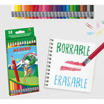 Alpino - Crayon de Couleur Effaçable - 12 Couleurs.