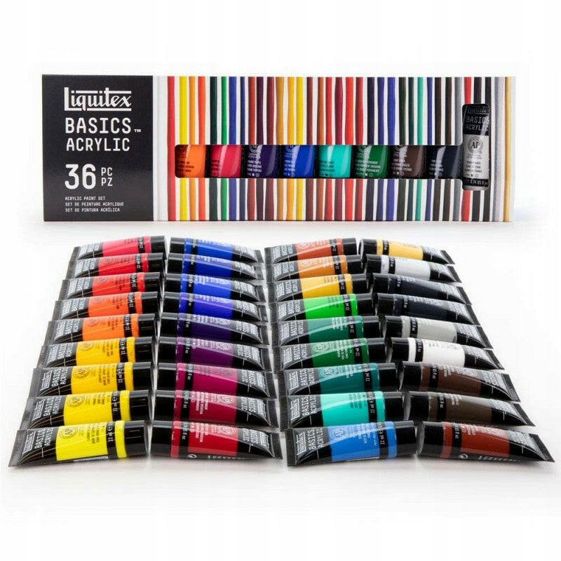 Liquitex - Basics - Boîte de 36 Couleurs Acryliques - 36x22 ml.