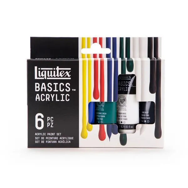 Liquitex - 6 Colors x 22ml Basics Acrylic Paint Tube Set.