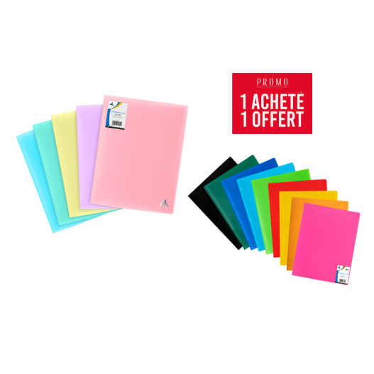 LOT PROTE DOCUMENTS 100VUES PASTEL + PORTE DOCUMENTS 40VUES PASTEL.