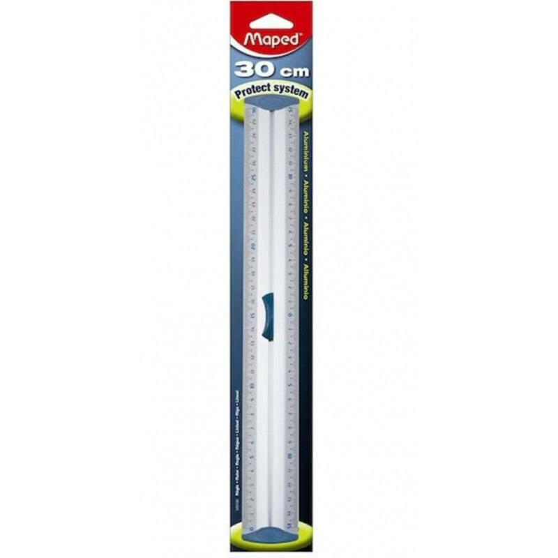 Maped - Règle Aluminium 30 cm Triple Décimètre.
