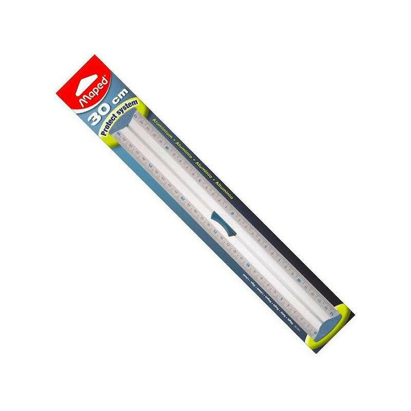 Maped - Règle Aluminium 30 cm Triple Décimètre.