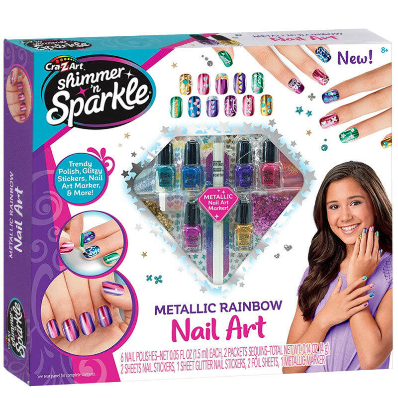 Mettalic Rainbow Nail Art, Cra-Z-Art - Shimmer'n Sparkle.