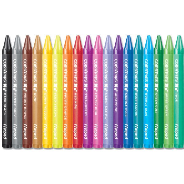 Maped - Crayon de Cire Color'Peps Wax, Étui Carton de 18
