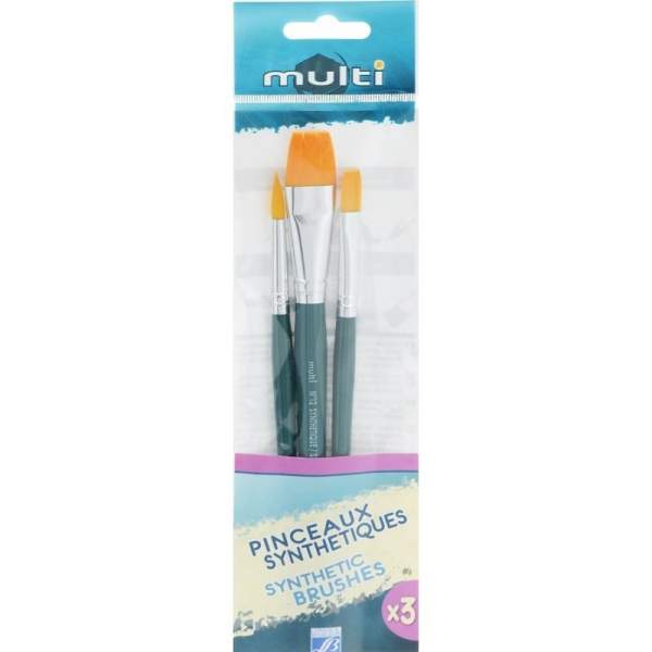 Pinceaux assortis – Pochette de 3