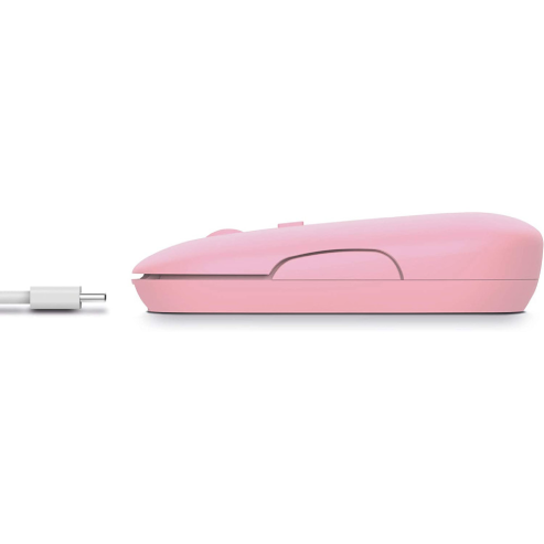 Souris Ultra-Plate Sans Fil Rechargeable Rose - Trust.