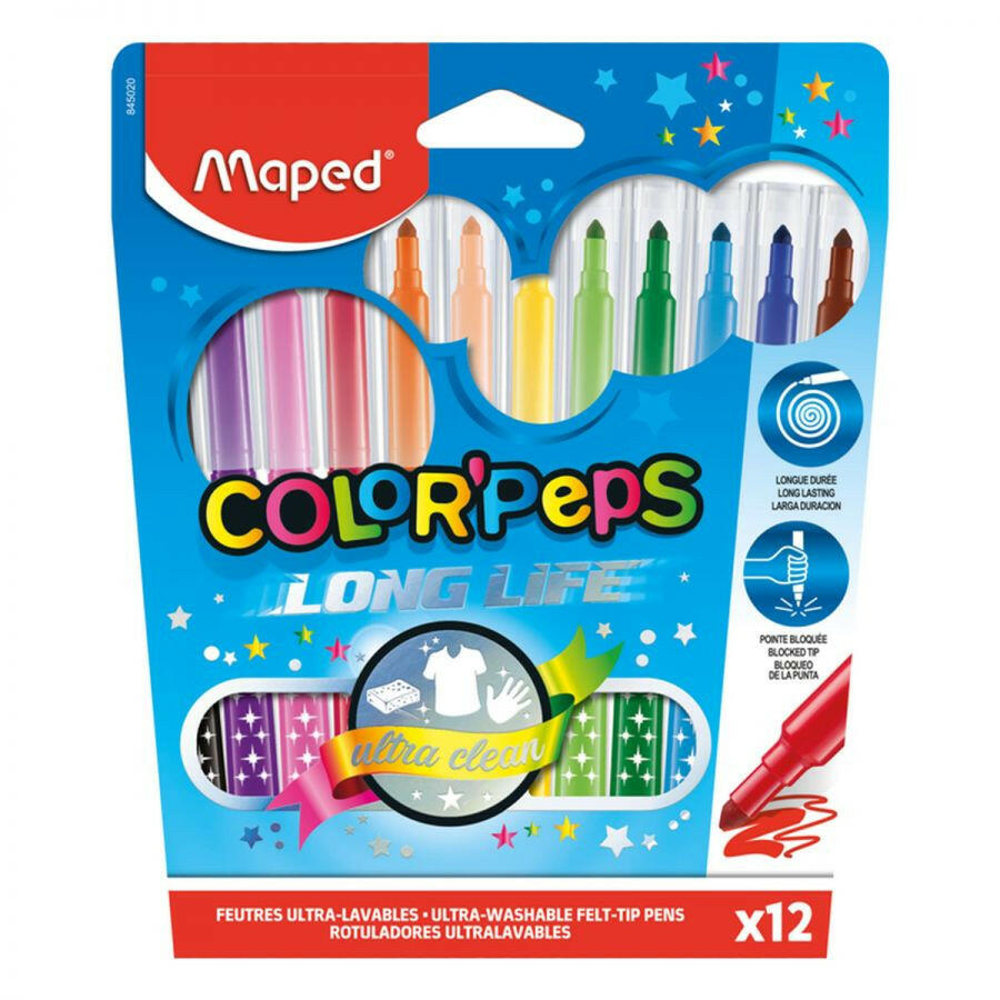 Maped - 12 Feutres Color’peps LONG LIFE.