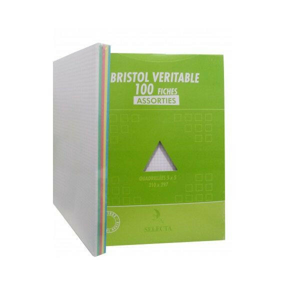 FICHE BRISTOL GM ASSORTI BLOC DE 100.