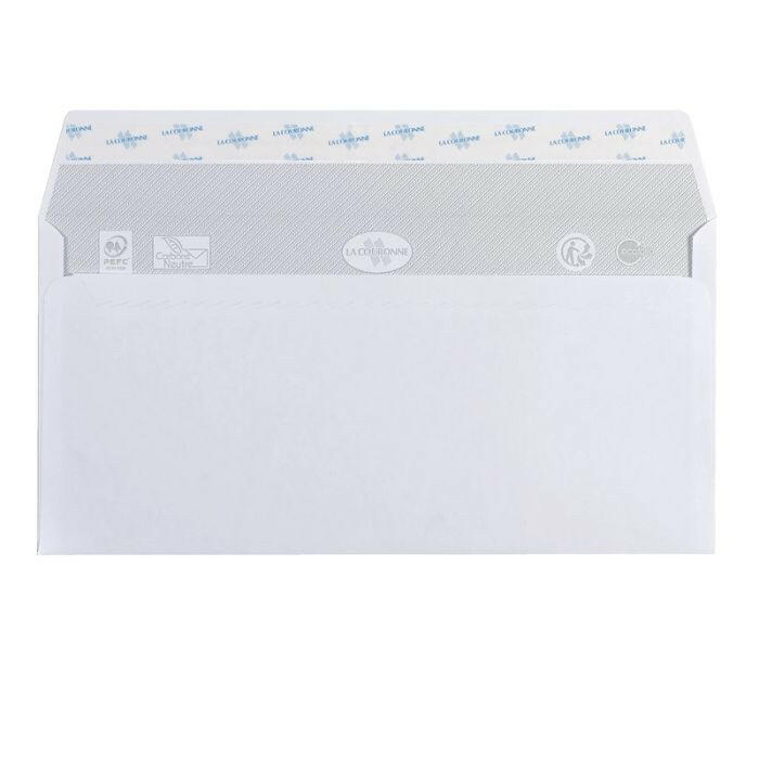 Lot de 500 enveloppes blanches 11x22 cm.