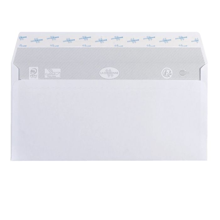 Lot de 500 enveloppes blanches 11x22 cm