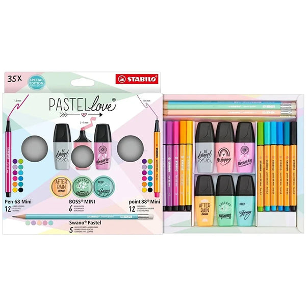 Stabilo - Set de 35 Mini Pastel Love.