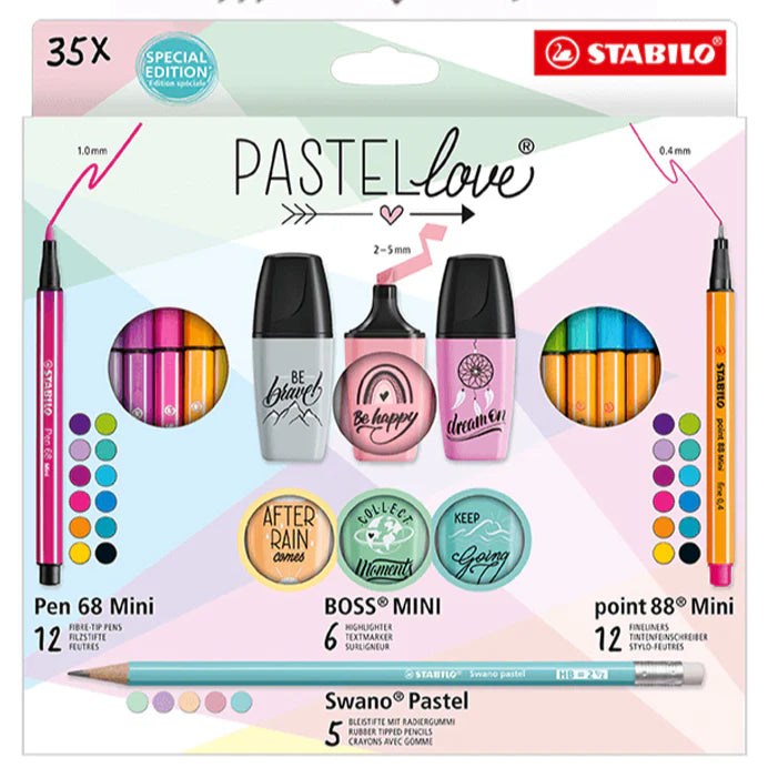 Stabilo - Set de 35 Mini Pastel Love.
