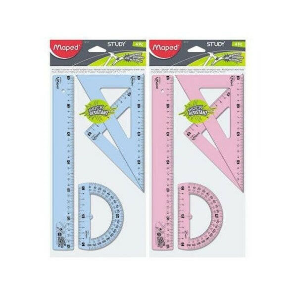 Maped - Pochette Géométrique Study 30cm 4 Pièces Réf. 981701.
