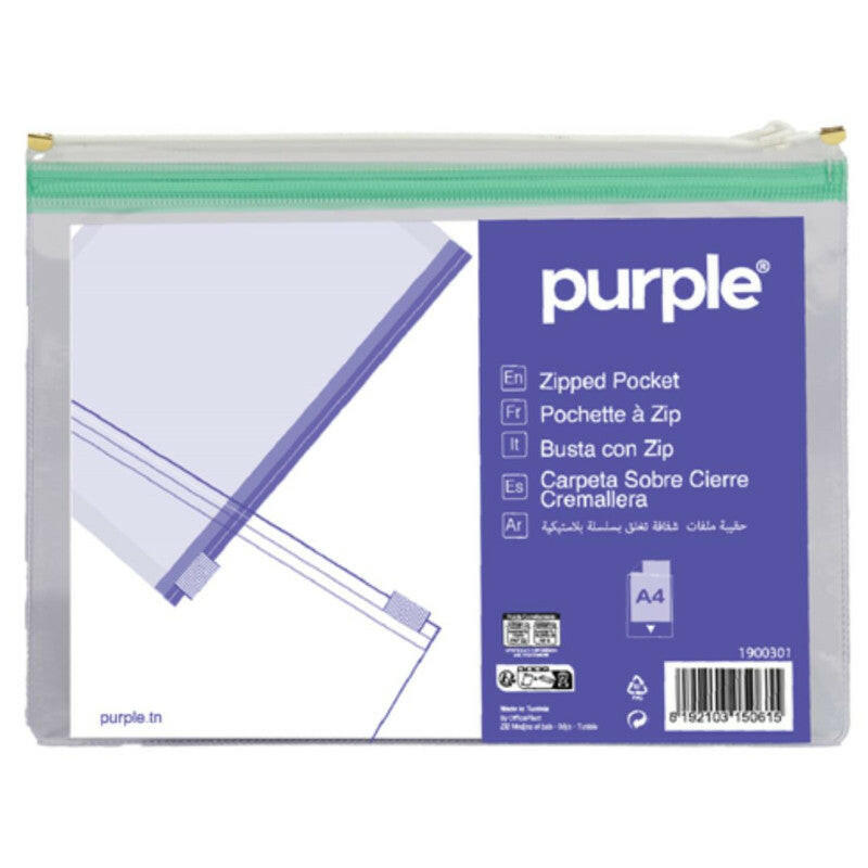 Pochettes À Zip A4 Purple.