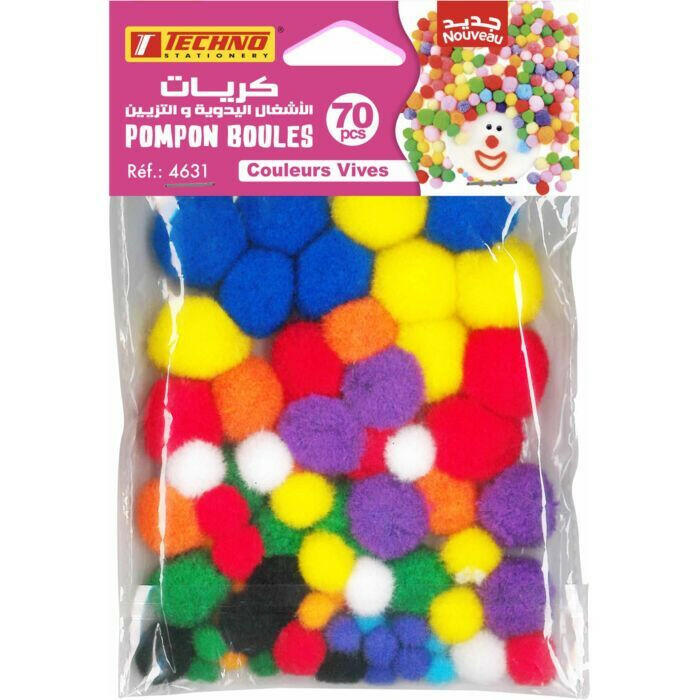 Blister Pompon Mini FA1000-9 - Accessoire Décoratif.